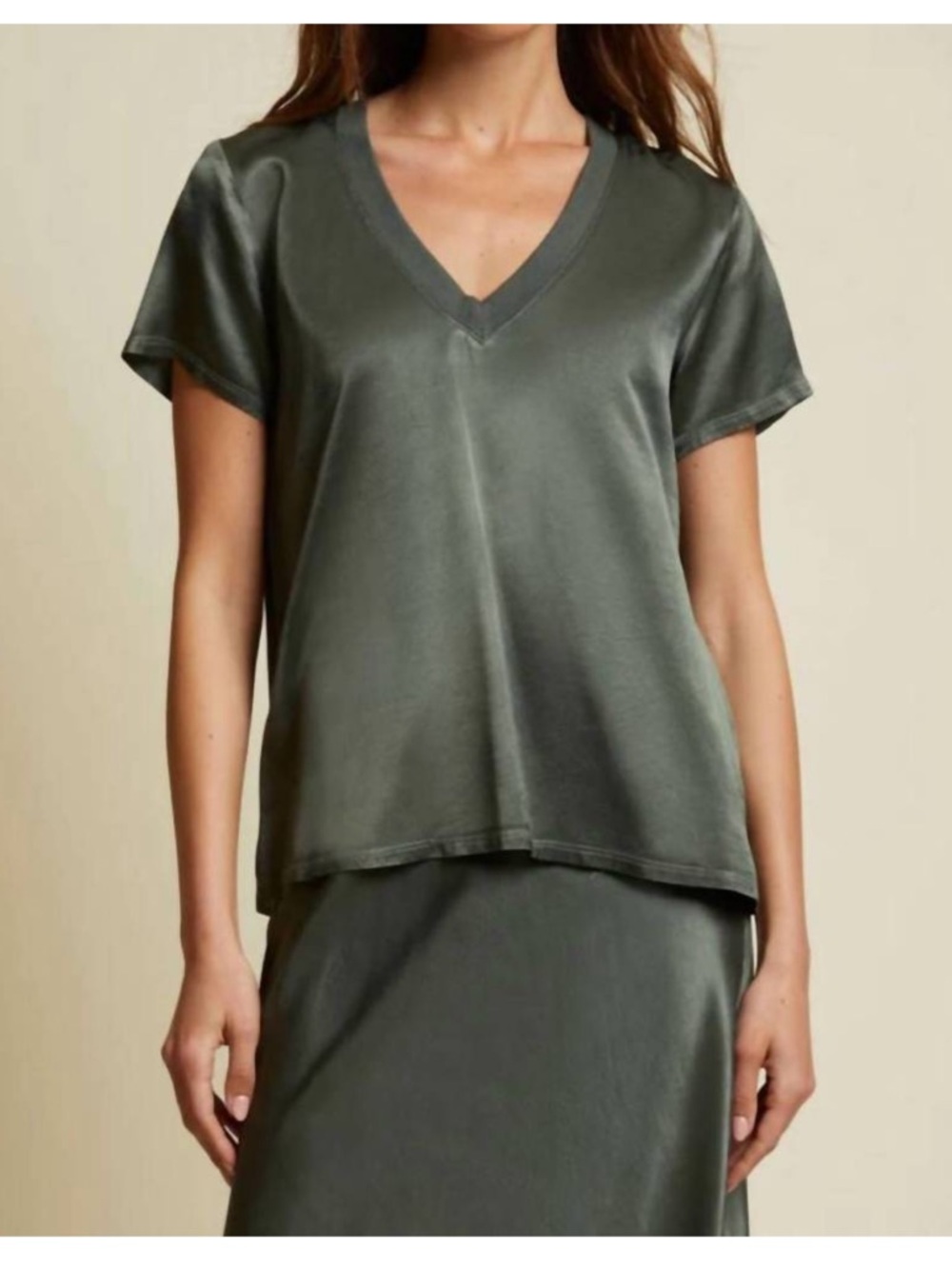 Nation LTD Satin V-Neck Top